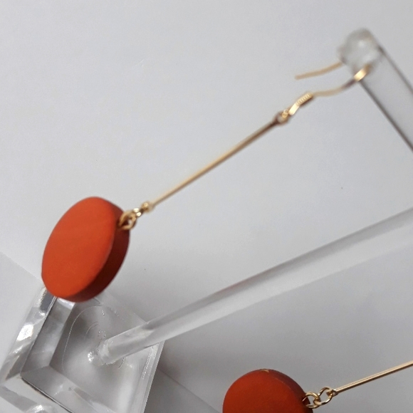 *2 for $15* Wood Dot Drop Earrings - Picture 3 of 4